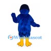 Blue Bird Mascot Costume with Yellow Beak and Feet
