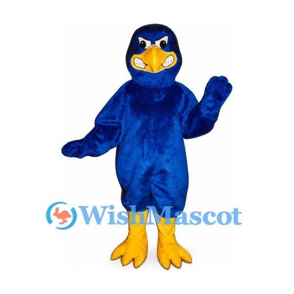 Blue Bird Mascot Costume with Yellow Beak and Feet