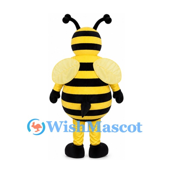 Bee Mascot Costume with Yellow Wings and Black Stripes