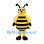 Bee Mascot Costume with Yellow Wings and Black Stripes