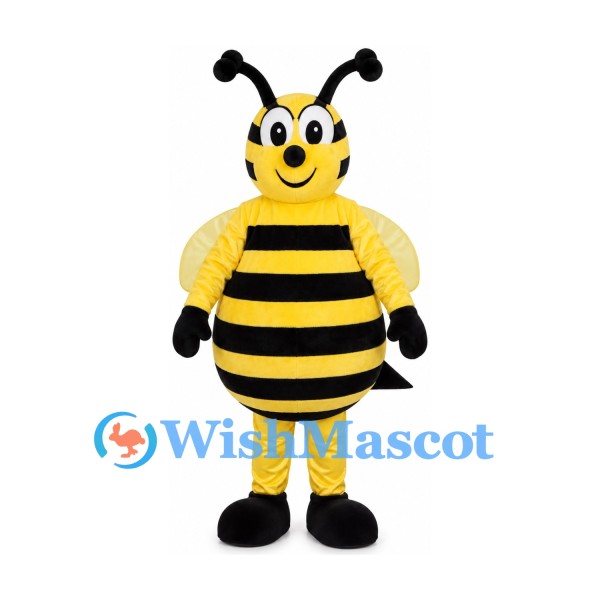 Bee Mascot Costume with Yellow Wings and Black Stripes