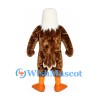 Bald Eagle Mascot Costume with Mottled Brown Body and Orange Feet