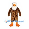 Bald Eagle Mascot Costume with Mottled Brown Body and Orange Feet