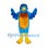 Blue Bird Mascot Costume with Orange Belly and Yellow Feet