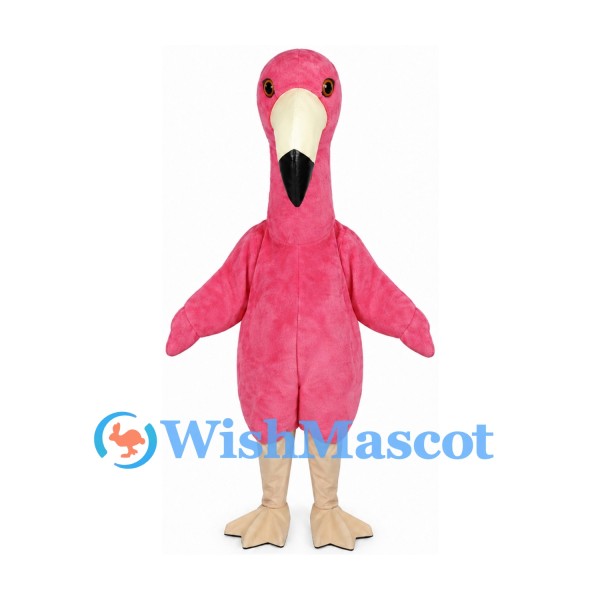 Flamingo Mascot Costume in Pink with Long Neck