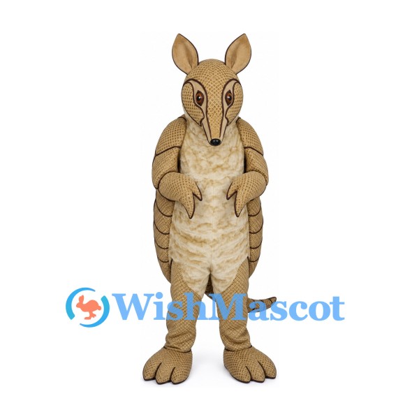 Armadillo Mascot Costume in Tan with Segmented Shell