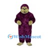 Gorilla Mascot Costume in Purple with Green Face and Hands