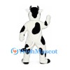 Cow Mascot Costume in White with Black Patches and Pink Muzzle