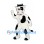 Cow Mascot Costume in White with Black Patches and Pink Muzzle