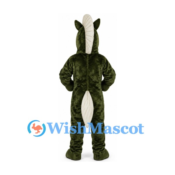 Horse Mascot Costume in Dark Green with Cream Mane