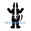 Skunk Mascot Costume with White Apron and Striped Tail