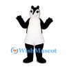 Skunk Mascot Costume with White Apron and Striped Tail