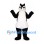 Skunk Mascot Costume with White Apron and Striped Tail