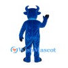 Bull Mascot Costume in Blue with Neck Bell
