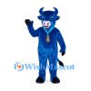 Bull Mascot Costume in Blue with Neck Bell