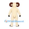 Ram Mascot Costume in Cream with Brown Curled Horns