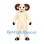 Ram Mascot Costume in Cream with Brown Curled Horns