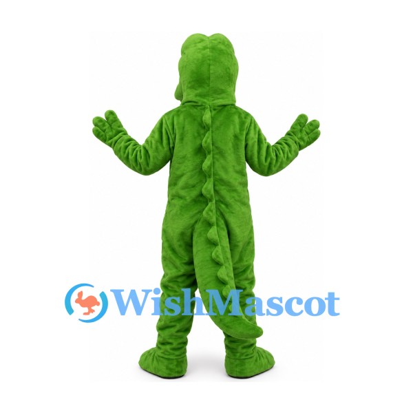 Crocodile Mascot Costume in Green with Yellow Belly