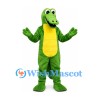 Crocodile Mascot Costume in Green with Yellow Belly