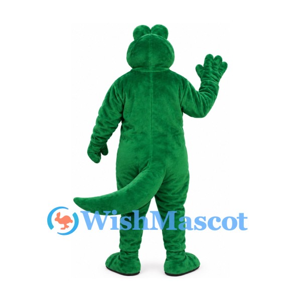 Crocodile Mascot Costume in Dark Green with Long Tail