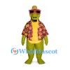 Crocodile Mascot Costume with Floral Shirt and Pink Sunglasses