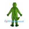 Crocodile Mascot Costume in Green with Large Yellow Belly