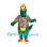 Dinosaur Mascot Costume with Colorful Shirt and Orange Cap