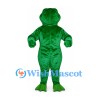 Frog Mascot Costume in Emerald Green with Smiling Face