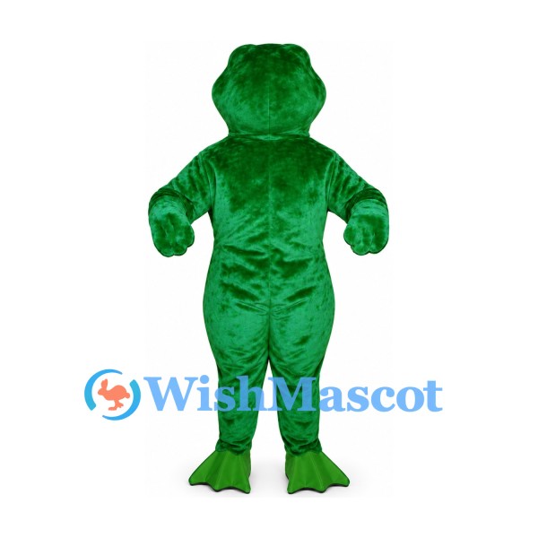 Frog Mascot Costume in Emerald Green with Smiling Face
