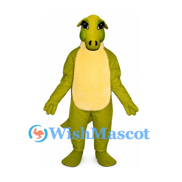 Dinosaur Mascot Costume in Olive Green with Cream Belly