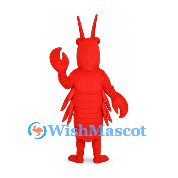 Lobster Mascot Costume in Red with Long Antennae and Claws