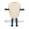 Oyster Mascot Costume with Beige Shell and Black Limbs