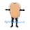 Oyster Mascot Costume with Beige Shell and Black Limbs