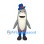 Dolphin Mascot Costume with Blue Top Hat and Pants