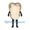 Clam Mascot Costume with Cream Ridged Shell