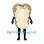 Clam Mascot Costume with Cream Ridged Shell