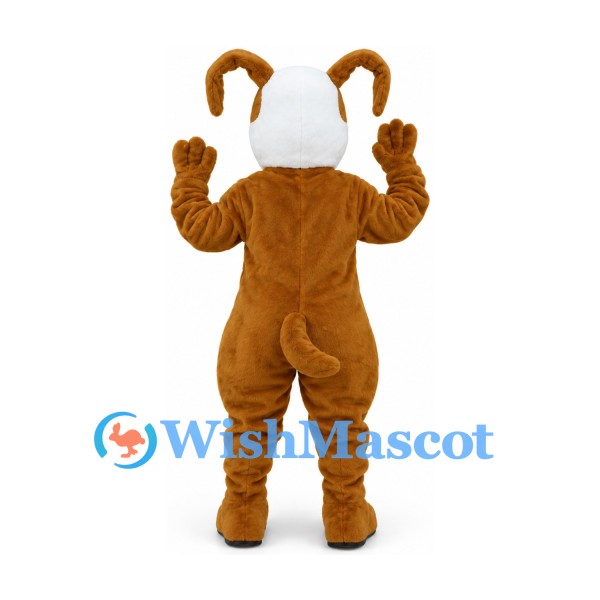 Dog Mascot Costume in Brown with White Belly and Curled Ears