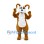Dog Mascot Costume in Brown with White Belly and Curled Ears