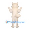 Fox Mascot Costume in Cream with Bushy Tail