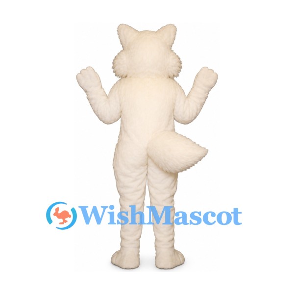 Fox Mascot Costume in Cream with Bushy Tail