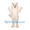 Fox Mascot Costume in Cream with Bushy Tail