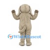 Dog Mascot Costume in Gray with Dark Belly and Floppy Ears