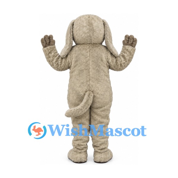 Dog Mascot Costume in Gray with Dark Belly and Floppy Ears