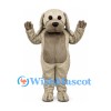 Dog Mascot Costume in Gray with Dark Belly and Floppy Ears