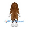 Basset Hound Mascot Costume in Brown and White with Long Ears