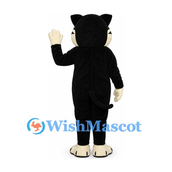 Cat Mascot Costume in Black with Cream Face and Belly