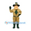 Explorer Mascot Costume with Tan Uniform and Green Hat