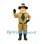 Explorer Mascot Costume with Tan Uniform and Green Hat