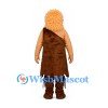 Caveman Mascot Costume with Orange Beard and Brown Tunic