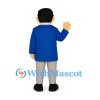 Professor Mascot Costume with Glasses and Blue Jacket
